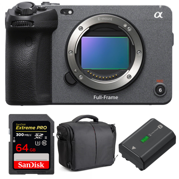 Sony FX3 Camera Cinéma + SanDisk 64GB Extreme PRO UHS-II SDXC 300 MB/s + Sony NP-FZ100 + Sac - Caméra compacte Plein Format-1