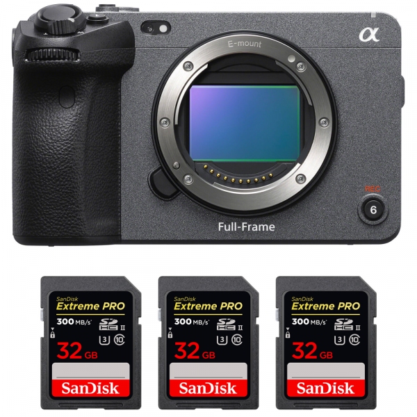 Sony FX3 Camera Cinéma + 3 SanDisk 32GB Extreme PRO UHS-II SDXC 300 MB/s - Caméra compacte Plein Format-1