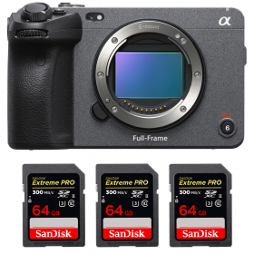 Sony FX3 Camera Cinéma + 3 SanDisk 64GB Extreme PRO UHS-II SDXC 300 MB/s - Caméra compacte Plein Format-1
