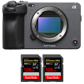 Sony FX3 Camera Cinéma + 2 SanDisk 128GB Extreme PRO UHS-II SDXC 300 MB/s + 1 Sony NP-FZ100-1
