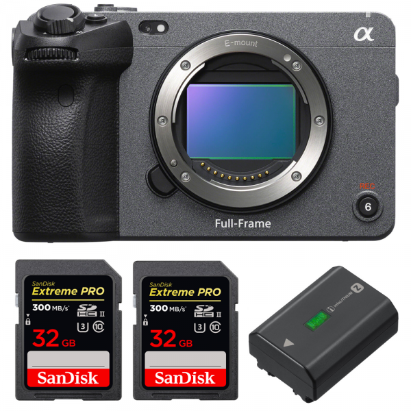 Sony FX3 Cinema camera + 2 SanDisk 32GB Extreme PRO UHS-II SDXC 300 MB/s + 1 Sony NP-FZ100-1
