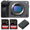 Sony FX3 Camera Cinéma + 2 SanDisk 64GB Extreme PRO UHS-II SDXC 300 MB/s + 1 Sony NP-FZ100 - Caméra compacte Plein Format|MCZ DIRECT