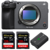 Sony FX3 Camera Cinéma + 2 SanDisk 128GB Extreme PRO UHS-II SDXC 300 MB/s + 1 Sony NP-FZ100 - Caméra compacte Plein Format|MCZ DIRECT