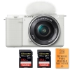 Sony ZV-E10 + 16-50mm Blanc + 2 SanDisk 512GB Extreme PRO UHS-I 170 MB/s + Guide PDF "20 TECHNIQUES POUR RÉUSSIR VOS PHOTOS"|MCZ DIRECT
