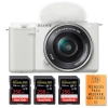 Sony ZV-E10 + 16-50mm Blanc + 3 SanDisk 256GB Extreme PRO UHS-I 170 MB/s + Guide PDF "20 TECHNIQUES POUR RÉUSSIR VOS PHOTOS"|MCZ DIRECT