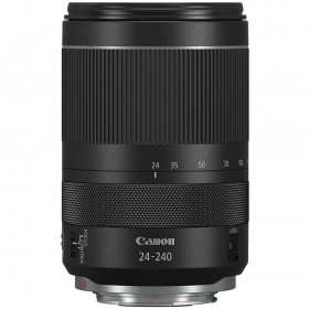 Objetivo Canon RF 24-240mm f/4-6.3 IS USM con detalles de enfoque y anillo de zoom