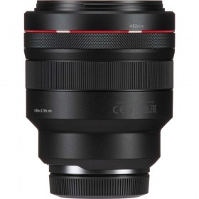 Canon RF 85mm f/1.2L USM lens front view showcasing large aperture and robust design Canon RF 85mm f/1.2L USM lens front view showcasing large aperture and robust design