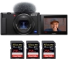 Sony ZV-1 Black + 3 SanDisk 256GB Extreme PRO UHS-I SDXC 170 MB/s|MCZ DIRECT