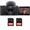 Sony ZV-1 Black + 2 SanDisk 256GB Extreme PRO UHS-I SDXC 170 MB/s|MCZ DIRECT