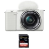 Sony ZV-E10 + 16-50mm Blanc + 1 SanDisk 512GB Extreme PRO UHS-I 170 MB/s + Guide PDF "20 TECHNIQUES POUR RÉUSSIR VOS PHOTOS"|MCZ DIRECT
