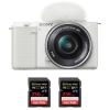 Sony ZV-E10 + 16-50mm White + 2 SanDisk 256GB Extreme PRO UHS-I SDXC 170 MB/s|MCZ DIRECT
