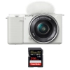 Sony ZV-E10 + 16-50mm Blanc + 1 SanDisk 256GB Extreme PRO UHS-I 170 MB/s + Guide PDF "20 TECHNIQUES POUR RÉUSSIR VOS PHOTOS"|MCZ DIRECT