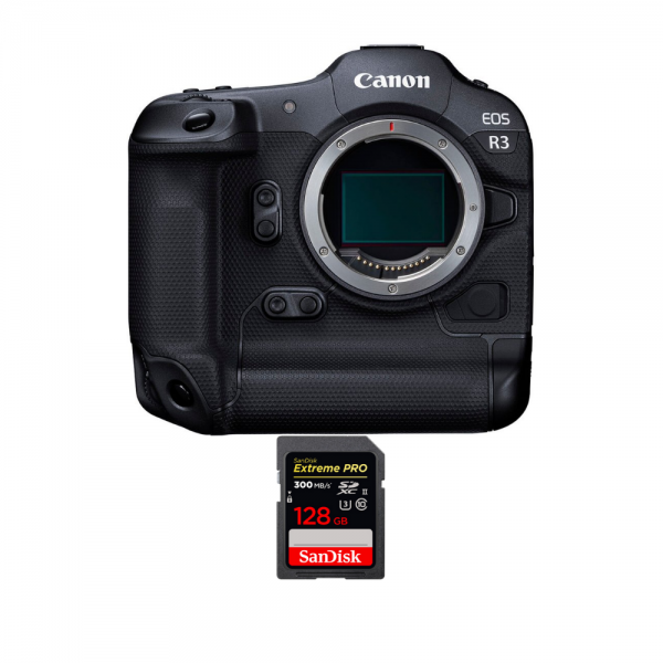 Canon EOS R3 Body + 1 SanDisk 128GB Extreme PRO UHS-II SDXC 300 MB/s Canon MIRRORLESS CAMERAS €3,692.00 MCZ DIRECT