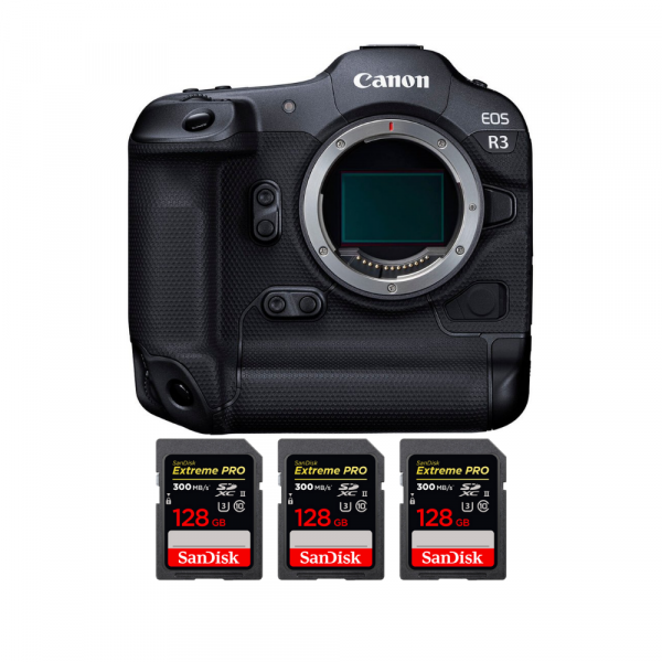 Canon EOS R3 Cuerpo + 3 SanDisk 128GB Extreme PRO UHS-II SDXC 300 MB/s - Cámara mirrorless-2