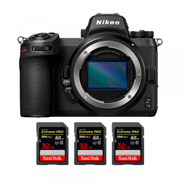 Nikon Z7 II Nu + 3 SanDisk 32GB Extreme PRO UHS-II SDXC 300 MB/s - Appareil Photo Hybride-1