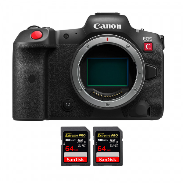 Canon EOS R5 C Body + 2 SanDisk 64GB Extreme PRO UHS-II SDXC 300 MB/s-1
