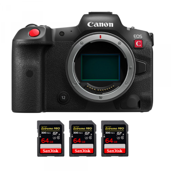 Canon EOS R5 C Nu + 3 SanDisk 64GB Extreme PRO UHS-II SDXC 300 MB/s-1