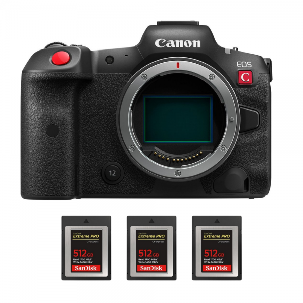 Canon EOS R5 C Body + 3 SanDisk 512GB Extreme PRO CFexpress Type B|MCZ DIRECT