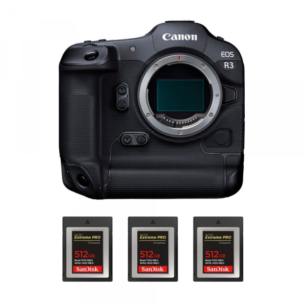 Canon EOS R3 Cuerpo + 3 SanDisk 512GB Extreme PRO CFexpress Type B-2