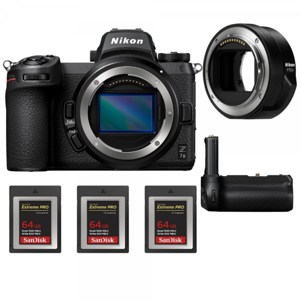 Nikon Z7 II + Nikon FTZ II + Grip Nikon MB-N11 + 3 SanDisk 64GB Extreme PRO CFexpress Type B - Appareil Photo Hybride-1