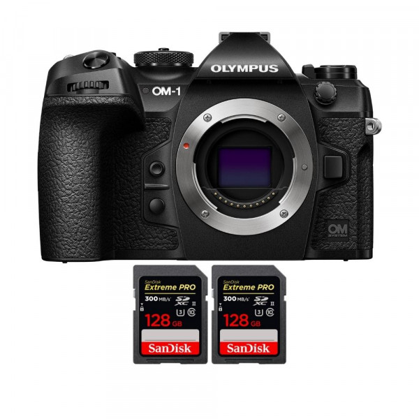 OM SYSTEM OM-1 + 2 SanDisk 128GB Extreme PRO UHS-II SDXC 300 MB/s Mirrorless camera-1