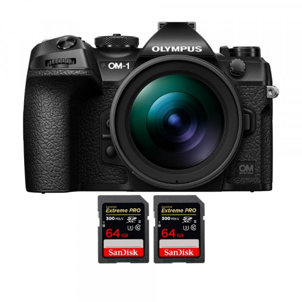 OM SYSTEM OM-1 + ED 12-40mm f/2.8 PRO II + 2 SanDisk 64GB Extreme PRO UHS-II SDXC 300 MB/s Mirrorless camera-1