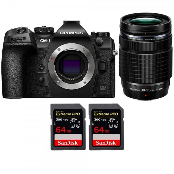 OM SYSTEM OM-1 + ED 40-150 mm f/4 PRO + 2 SanDisk 64 GB Extreme PRO UHS-II SDXC 300 MB/s - Cámara mirrorless|MCZ DIRECT