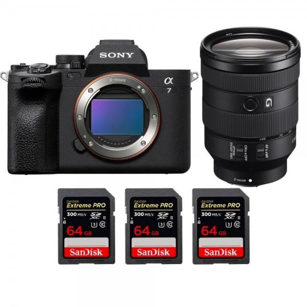 Sony A7 IV + FE 24-105mm f/4 G OSS + 3 SanDisk 64GB Extreme PRO UHS-II SDXC 300 MB/s - Cámara mirrorless|MCZ DIRECT