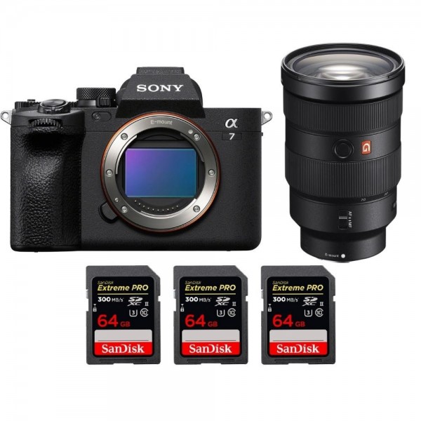 Sony A7 IV + FE 24-70mm f/2.8 GM + 3 SanDisk 64GB Extreme PRO UHS-II SDXC 300 MB/s - Appareil Photo Hybride|MCZ DIRECT