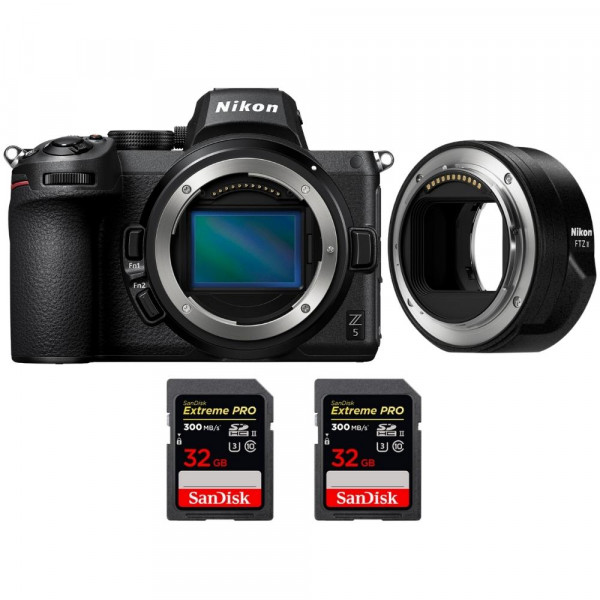 Nikon Z5 Cuerpo + FTZ II + 2 SanDisk 32GB Extreme PRO UHS-II SDXC 300 MB/s-1