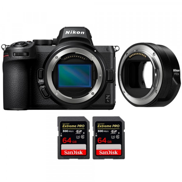 Nikon Z5 Body + FTZ II + 2 SanDisk 64GB Extreme PRO UHS-II SDXC 300 MB/s-1