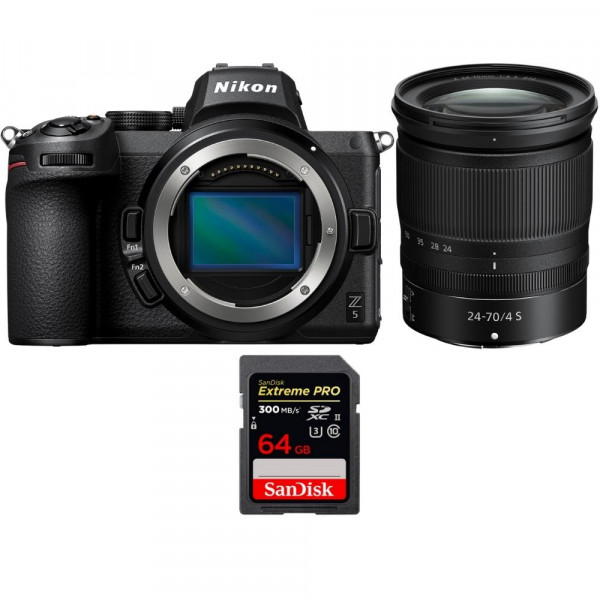 Nikon Z5 + Z 24-70mm f/4 S + 1 SanDisk 64GB Extreme PRO UHS-II SDXC 300 MB/s - Appareil Photo Hybride-1