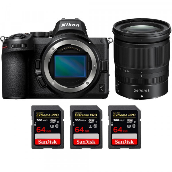 Nikon Z5 + Z 24-70mm f/4 S + 3 SanDisk 64GB Extreme PRO UHS-II SDXC 300 MB/s - Appareil Photo Hybride-1
