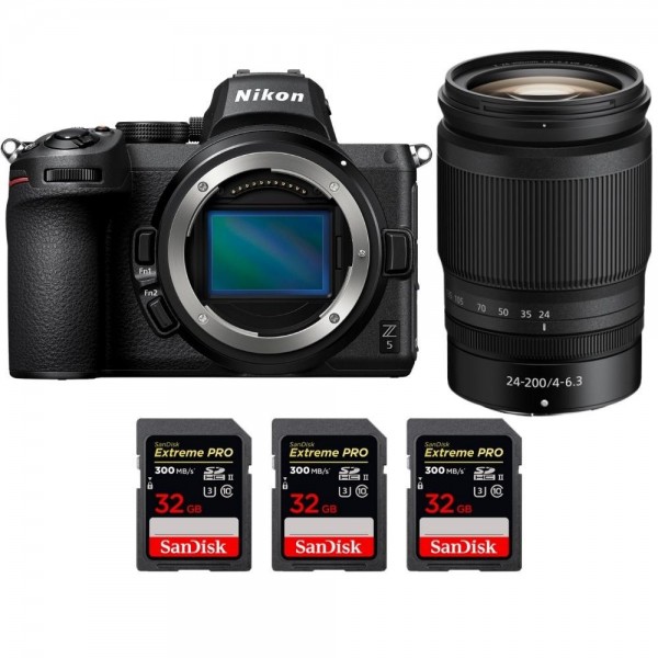 Nikon Z5 + Z 24-200mm f/4-6.3 VR + 3 SanDisk 32GB Extreme PRO UHS-II SDXC 300 MB/s|MCZ DIRECT