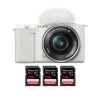 Sony ZV-E10 + 16-50mm Blanc + 3 SanDisk 256GB Extreme PRO UHS-I 170 MB/s + Guide PDF "20 TECHNIQUES POUR RÉUSSIR VOS PHOTOS"|MCZ DIRECT
