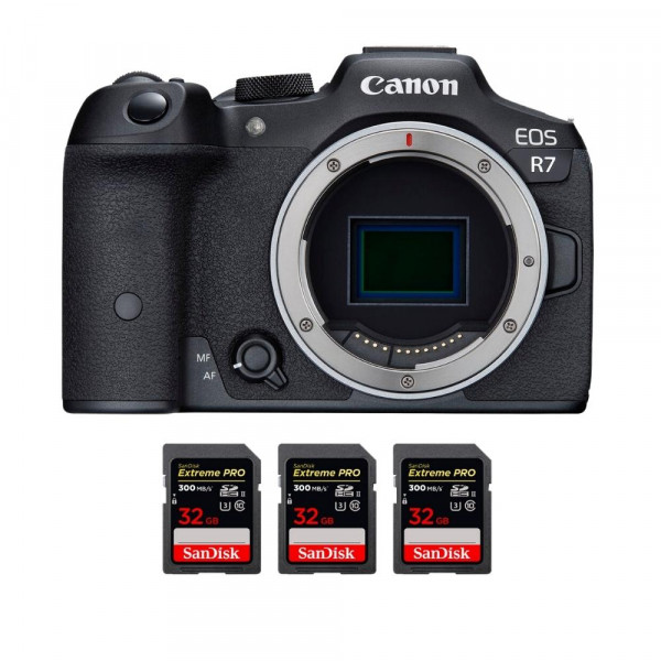 Canon EOS R7 + 3 SanDisk 32GB Extreme PRO UHS-II SDXC 300 MB/s - Cámara mirrorless-1