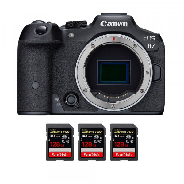 Canon EOS R7 + 3 SanDisk 128GB Extreme PRO UHS-II SDXC 300 MB/s - Cámara mirrorless-1