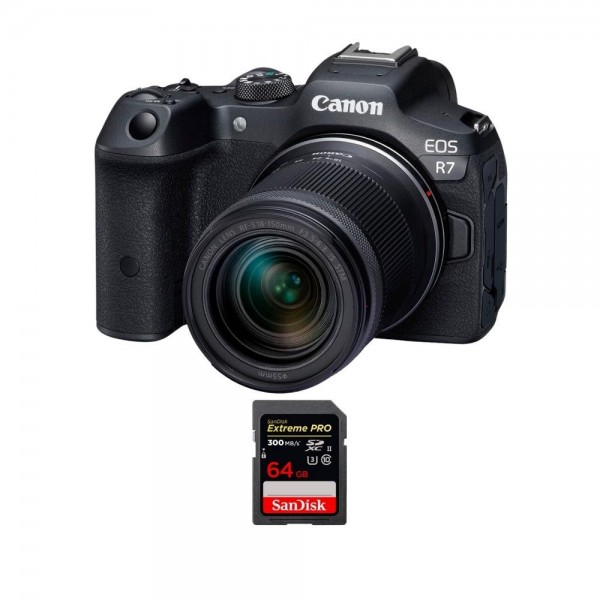 Canon EOS R7 + RF-S 18-150mm STM + 1 SanDisk 64GB Extreme PRO UHS-II SDXC 300 MB/s - Cámara mirrorless|MCZ DIRECT