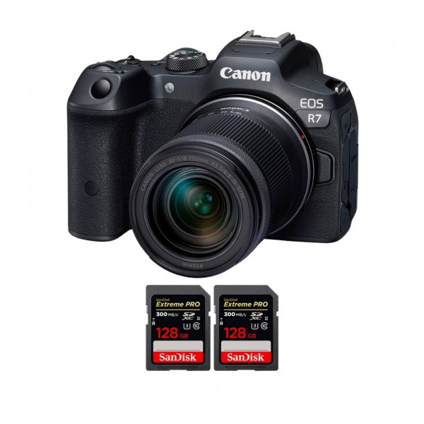 Canon EOS R7 + RF-S 18-150mm STM + 2 SanDisk 128GB Extreme PRO UHS-II SDXC 300 MB/s - Cámara mirrorless-1