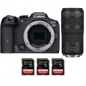 Canon EOS R7 + RF 100-400mm IS + 3 SanDisk 32GB Extreme PRO UHS-II SDXC 300 MB/s - Cámara mirrorless-1