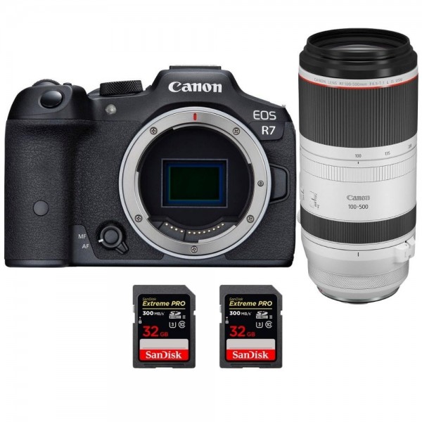 Canon EOS R7 + RF 100-500mm F4.5-7.1 L IS USM + 2 SanDisk 32GB Extreme PRO UHS-II SDXC 300 MB/s|MCZ DIRECT