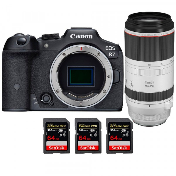 Canon EOS R7 + RF 100-500mm F4.5-7.1 L IS USM + 3 SanDisk 64GB Extreme PRO UHS-II SDXC 300 MB/s - Appareil Photo Hybride-1