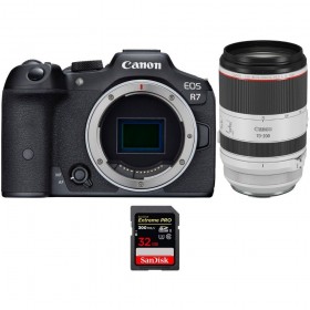 Canon EOS R7 + RF 70-200mm F2.8 L IS USM + 1 SanDi - Box contents