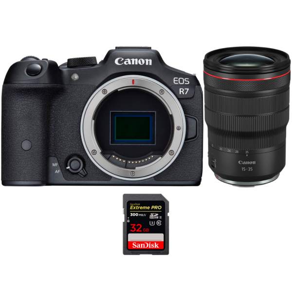 Canon EOS R7 + RF 15-35 mm F2.8 L IS USM + 1 SanDisk 32 GB Extreme PRO UHS-II SDXC 300 MB/s - Cámara mirrorless|MCZ DIRECT