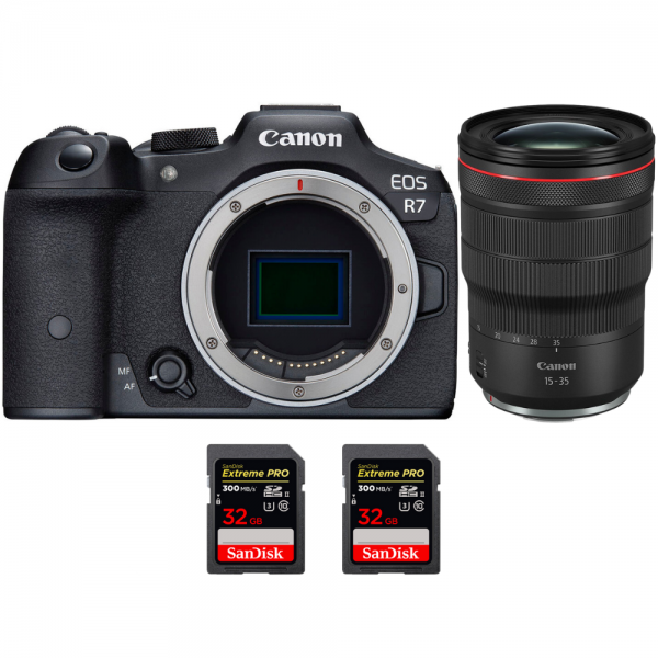 Canon EOS R7 + RF 15-35mm F2.8 L IS USM + 2 SanDisk 32GB Extreme PRO UHS-II SDXC 300 MB/s - Appareil Photo Hybride-1