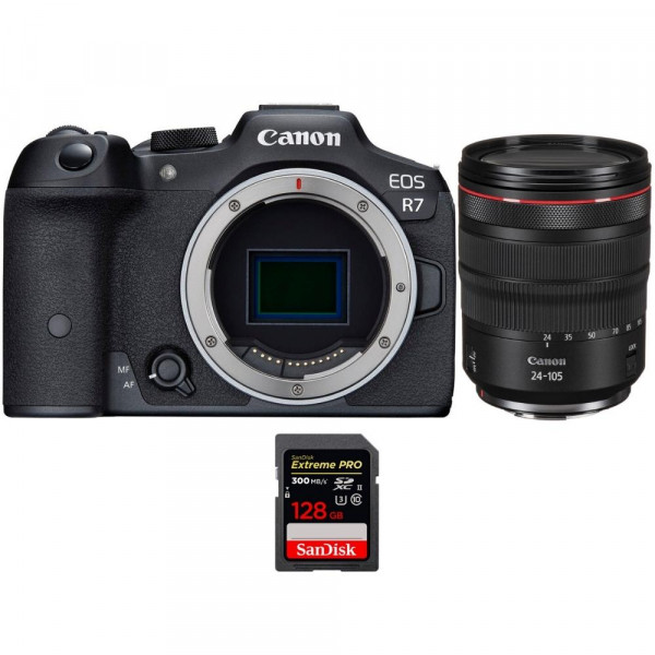 Canon EOS R7 + RF 24-105mm F4 L IS USM + 1 SanDisk 128GB Extreme PRO UHS-II SDXC 300 MB/s - Appareil Photo Hybride-1