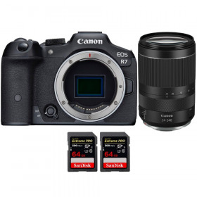 Canon EOS R7 + RF 24-240mm F4-6.3 IS USM + 2 SanDisk 64GB Extreme PRO UHS-II SDXC 300 MB/s - Mirrorless APS-C camera-1