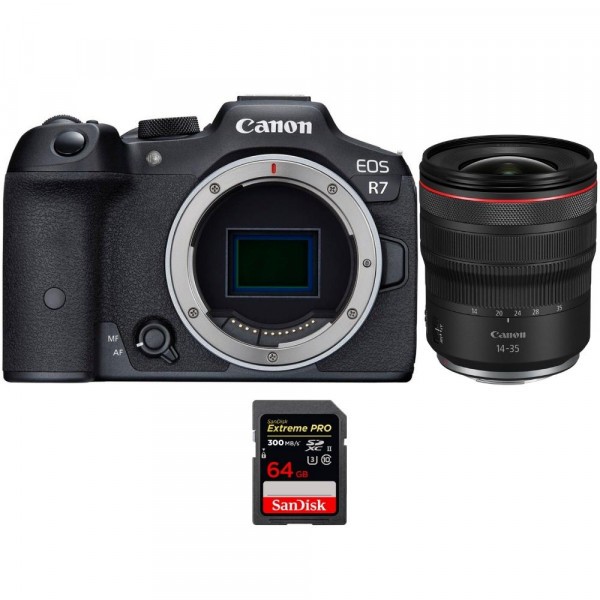 Canon EOS R7 + RF 14-35mm F4 L IS USM + 1 SanDisk 64GB Extreme PRO UHS-II SDXC 300 MB/s - Cámara mirrorless-1