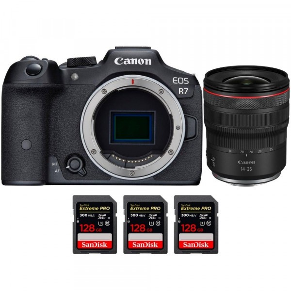 Canon EOS R7 + RF 14-35mm F4 L IS USM + 3 SanDisk 128GB Extreme PRO UHS-II SDXC 300 MB/s - Cámara mirrorless-1