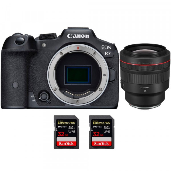 Canon EOS R7 + RF 85mm F1.2 L USM + 2 SanDisk 32GB Extreme PRO UHS-II SDXC 300 MB/s - Cámara mirrorless-1
